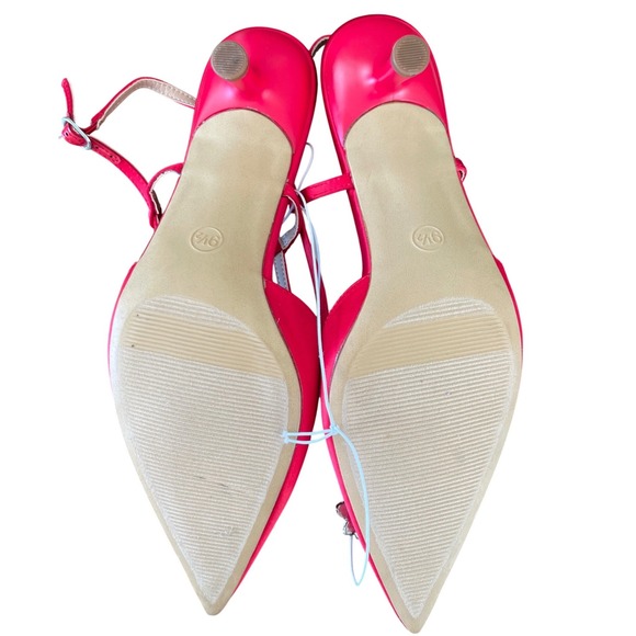 New Day Annette Satin Slingback Heel Shoes with Memory Foam Insoles Red Size 9.5 - Picture 9 of 11